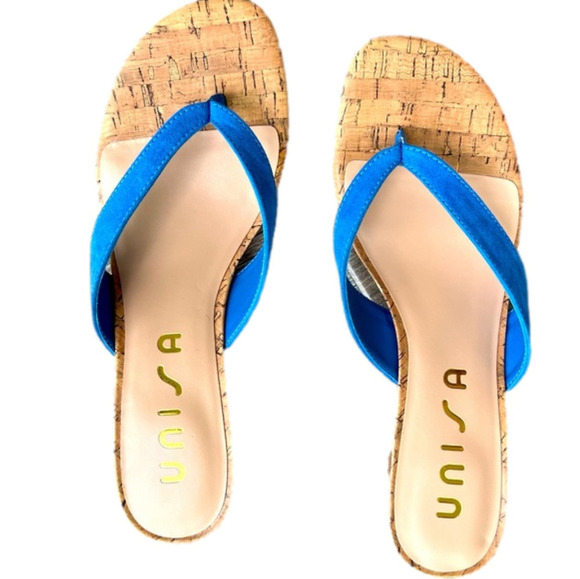 Unisa Shoes - 𝅺UNISA Blue Suede Thong Sandal